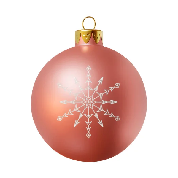 Geïsoleerde Kleurrijke Cgi Kerstbal Met Een Witte Sneeuwvlok Erop — Stockfoto