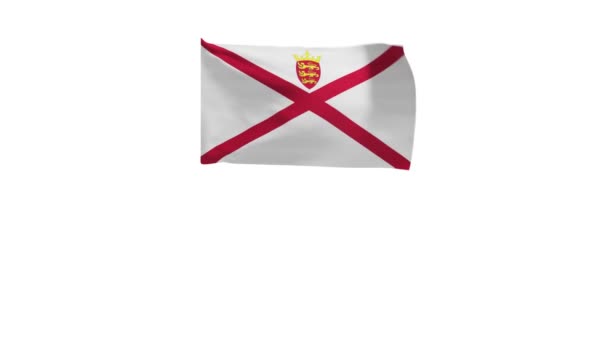 Renderowanie Flagi Jersey Machając Wietrze — Wideo stockowe