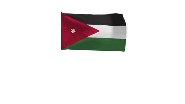 Renderowanie Flagi Jordanii Machając Wietrze — Wideo stockowe