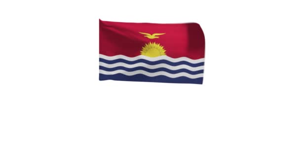 Renderização Bandeira Kiribati Acenando Vento — Vídeo de Stock
