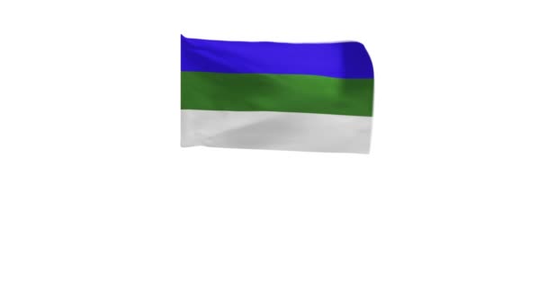 Representación Bandera Komi Ondeando Viento — Vídeo de stock