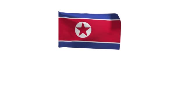 Renderelés Zászló Észak Korea Integetett Szélben — Stock videók