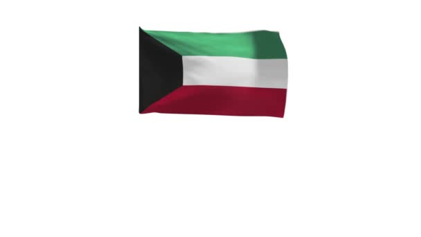Renderowanie Flagi Kuwejtu Machając Wietrze — Wideo stockowe