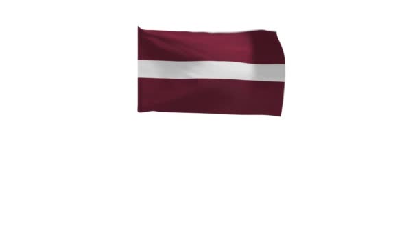 Representación Bandera Letonia Ondeando Viento — Vídeo de stock