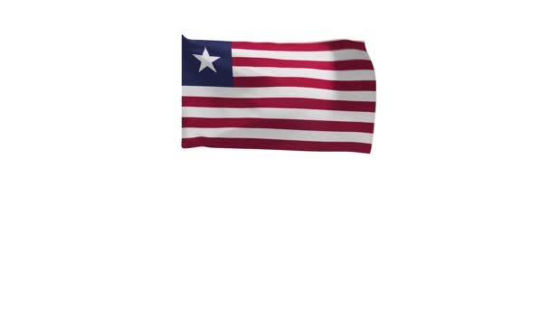 Renderelés Zászló Libéria Integetett Szélben — Stock videók