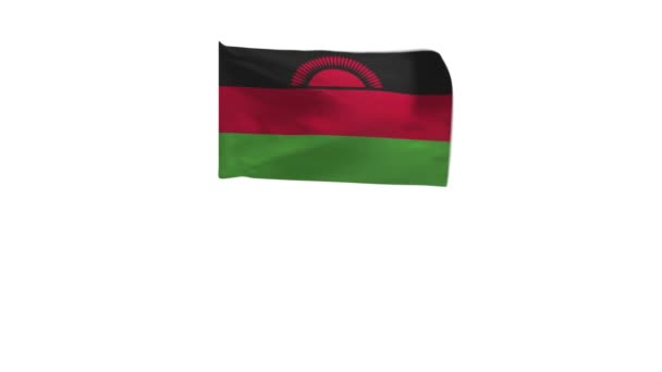 Gjengivelse Malawis Flagg Vinket Vinden – stockvideo