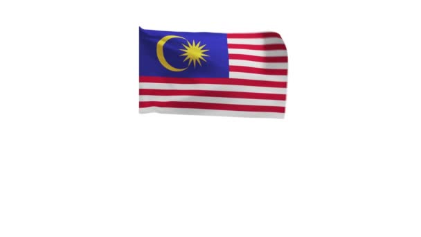 Återgivning Den Malaysiska Flaggan Viftande Vinden — Stockvideo