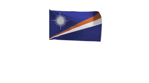 Rendering Flag Marshall Islands Waving Wind — Stock Video