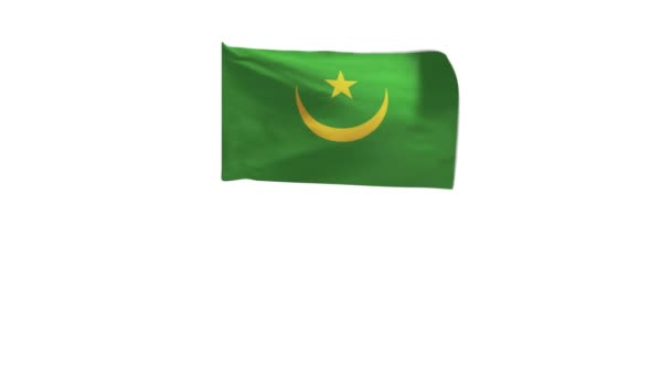 Рендеринг Флага Мавритании Машущего Ветром — стоковое видео