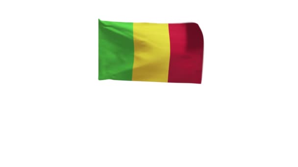 Renderelés Zászló Mali Integetett Szélben — Stock videók