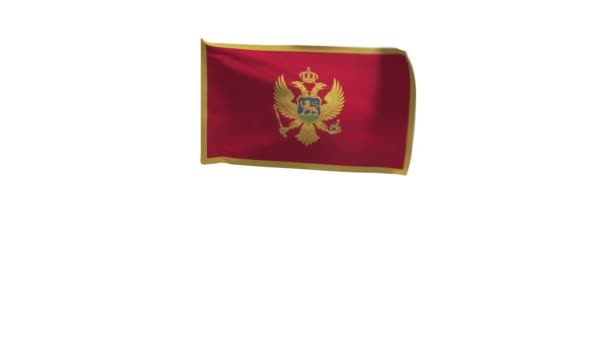 Representación Bandera Montenegro Ondeando Viento — Vídeos de Stock