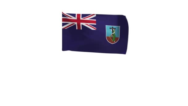 Återgivning Montserrat Flagga Vinka Vinden — Stockvideo