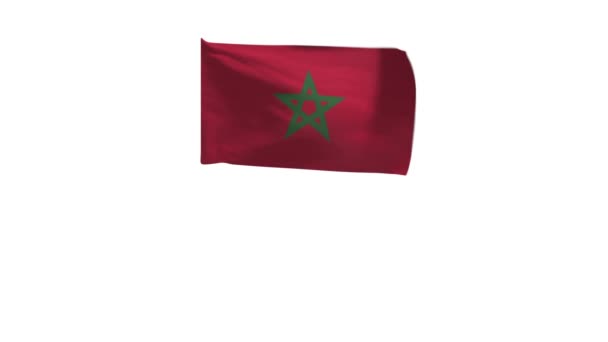 Darstellung Der Flagge Marokkos Die Wind Weht — Stockvideo