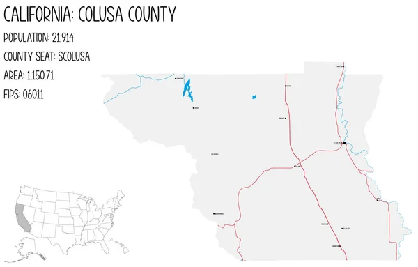 Grote Gedetailleerde Kaart Van Calaveras County Californië Verenigde Staten — Stockvector