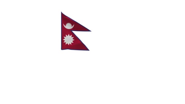 Darstellung Der Flagge Nepals Die Wind Weht — Stockvideo