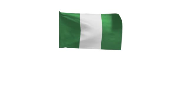 Απόδοση Της Σημαίας Της Νιγηρίας Κυματίζει Στον Άνεμο — Αρχείο Βίντεο
