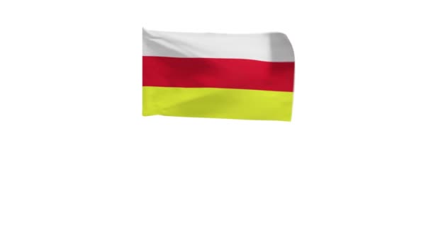 Vykreslování Vlajky Severní Osetiealania Vlnící Větru — Stock video