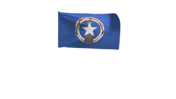 Representación Bandera Islas Marianas Del Norte Ondeando Viento — Vídeo de stock