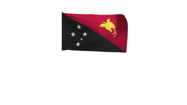 Återgivning Papua Nya Guineas Flagga Vinkande Vinden — Stockvideo