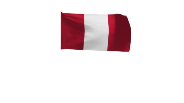 風になびくペルーの旗の3Dレンダリング — ストック動画