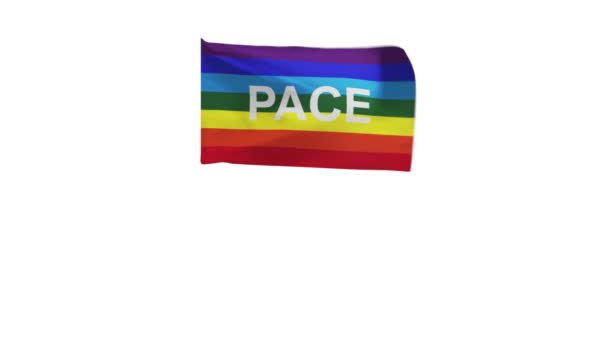 Rendering Flag Rainbow Peace Flag Waving Wind — Vídeo de Stock