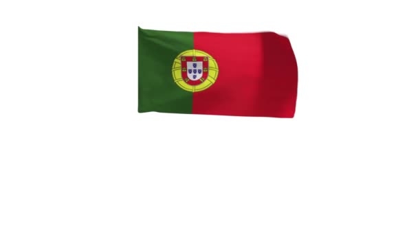 Rendering Flag Portugal Waving Wind — Vídeo de stock