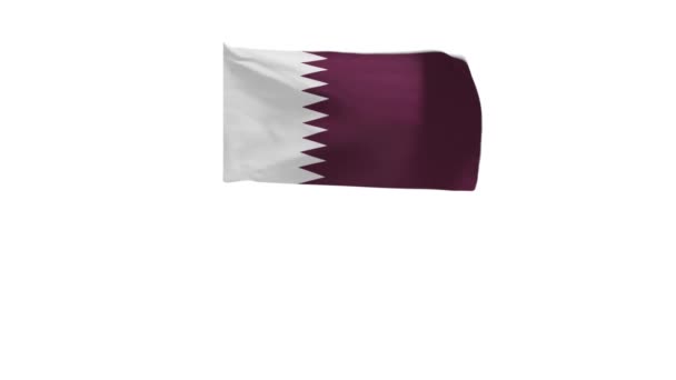 Rendering Flag Qatar Waving Wind — Vídeo de Stock