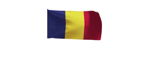 Rendering Flag Romania Waving Wind — Stockvideo