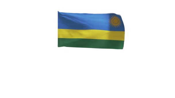Rendering Flag Rwanda Waving Wind — Stock Video