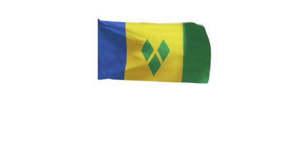 Vykreslování Vlajky Svatého Vincence Grenadin Vlnících Větru — Stock video