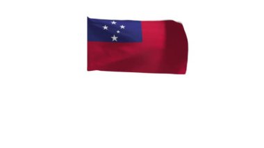 Rüzgarda Samoa bayrağının 3D yansıması.