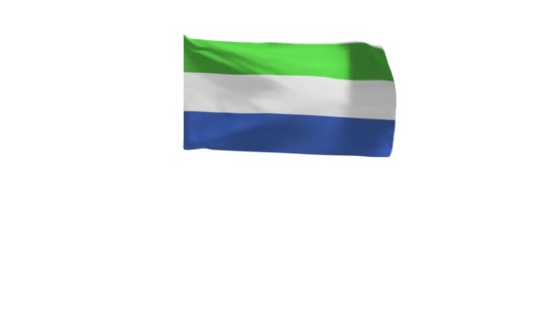 Representación Bandera Sierra Leona Viento — Vídeo de stock