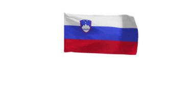 Slovenya 'nın 3B rendelenmesi rüzgarın bayrağı.
