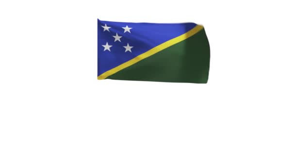 Rendering Della Bandiera Delle Isole Salomone Vento — Video Stock