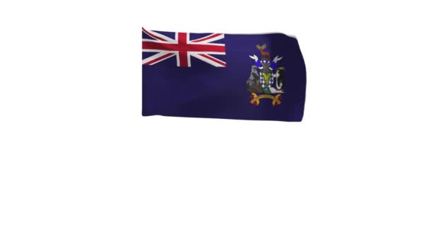 Renderização Bandeira Geórgia Sul Das Ilhas Sandwich Sul Vento — Vídeo de Stock