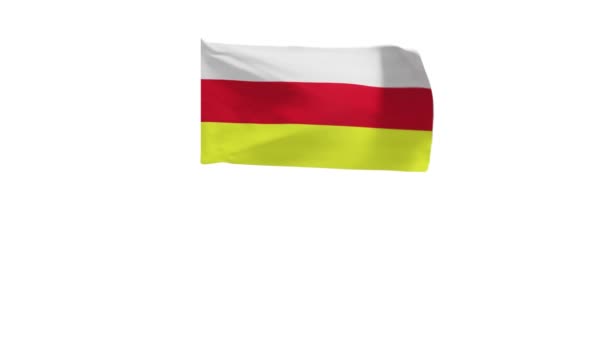 Renderização Bandeira Ossétia Sul Vento — Vídeo de Stock