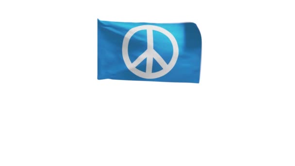 Renderização Bandeira Paz Acenando Vento — Vídeo de Stock