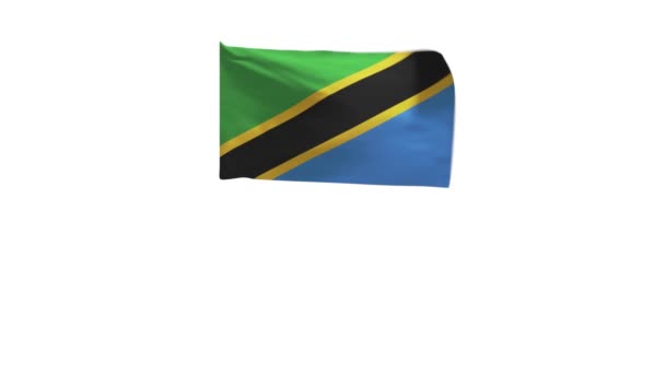 Gjengivelse Tanzania Flagget Som Bølger Vinden – stockvideo
