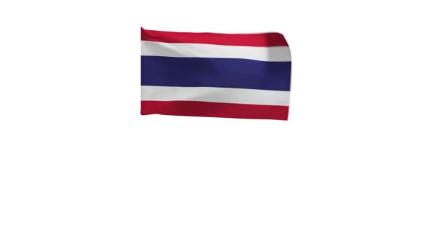 Renderização Bandeira Tailândia Acenando Vento — Vídeo de Stock