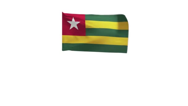 Rendering Dari Bendera Togo Melambaikan Tangan Dalam Angin — Stok Video