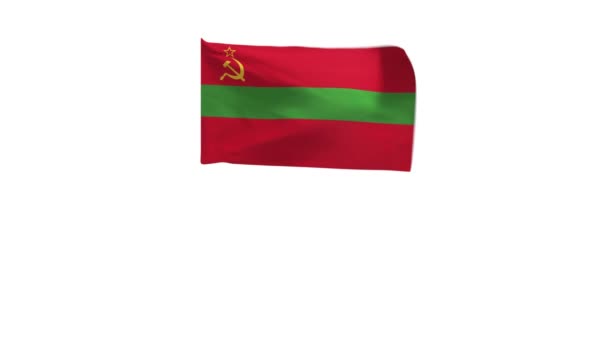Rüzgarda Dalgalanan Transnistria Bayrağının Görüntüsü — Stok video
