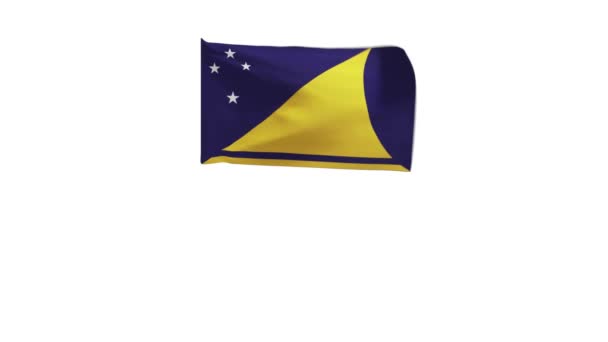 Återgivning Flaggan Tokelau Vinka Vinden — Stockvideo