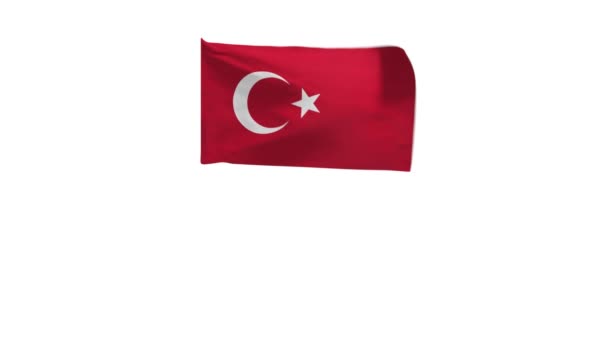 Renderowanie Flagi Turcji Machając Wietrze — Wideo stockowe