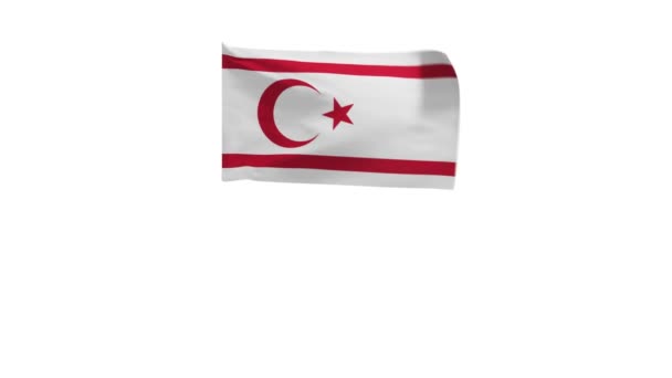 Representación Bandera Del Norte Chipre Ondeando Viento — Vídeos de Stock