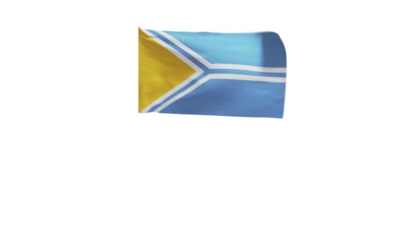 Representación Bandera Tuva Ondeando Viento — Vídeo de stock