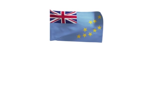 Renderização Bandeira Tuvalu Acenando Vento — Vídeo de Stock
