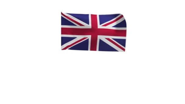 Рендеринг Флага Великобритании Машущего Ветром — стоковое видео