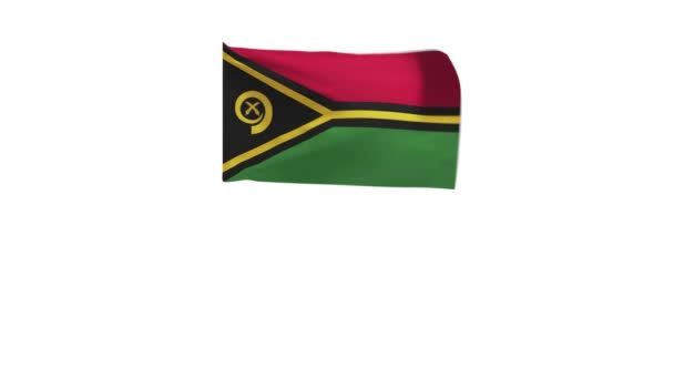 Рендеринг Флага Вануату Машущего Ветром — стоковое видео