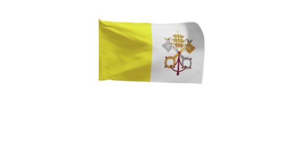 Renderização Bandeira Cidade Vaticano Acenando Vento — Vídeo de Stock