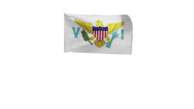 Birleşik Devletler Virgin Adaları 'nın 3D bayrağının rüzgarda dalgalanması.